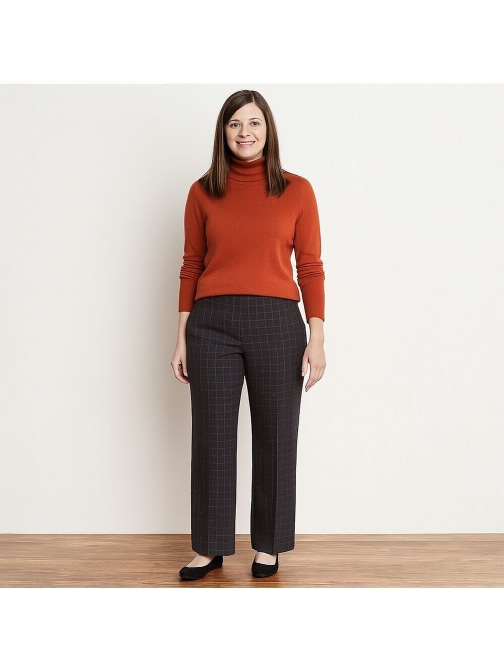Talbots Wool Pants Charcoal Gray Purple Size 12